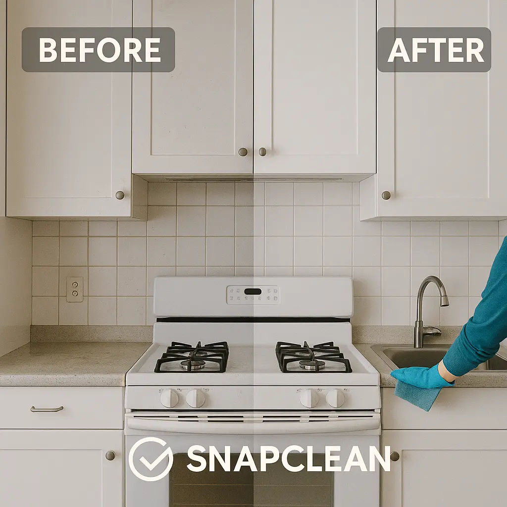 Kitchen cleaning before and after